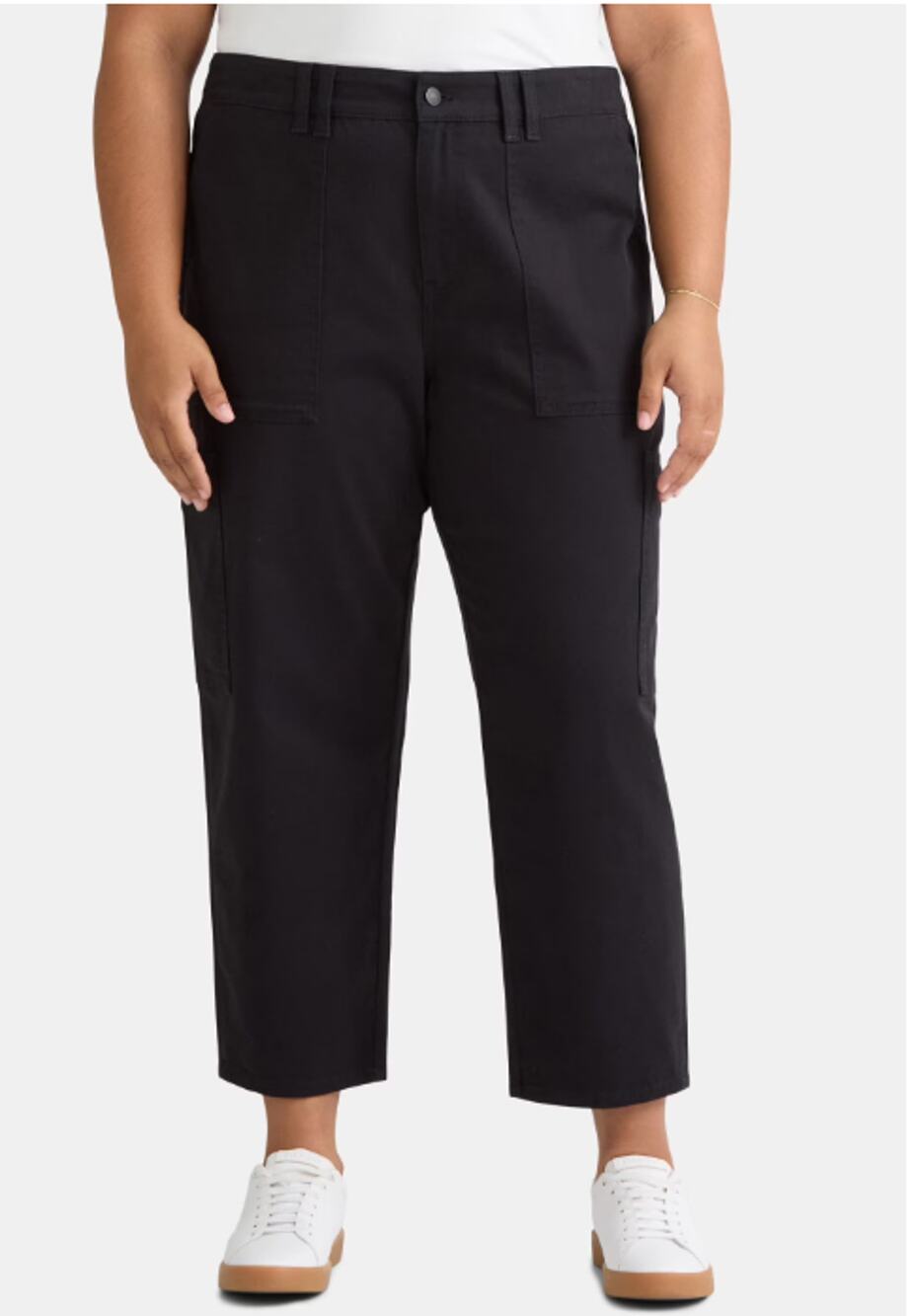 Terra & Sky Women's Plus Size Utility Pants Black NEW Size 22W